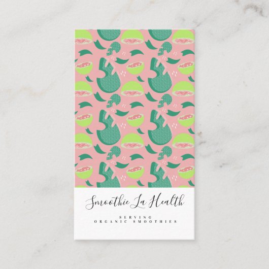 Smoothie Milk Shake Frucht Guava Pink Muster Visitenkarte (Vorderseite)