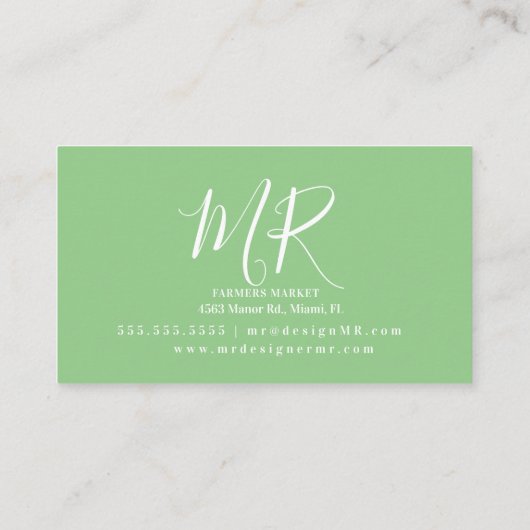 Smoothie Milk Shake Frucht Zitrone Mix Rosa Grün Visitenkarte (Rückseite)