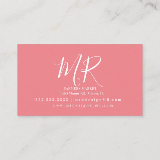 Smoothie Milk Shake Frucht Zitrone Mix Rosa Grün Visitenkarte (Rückseite)