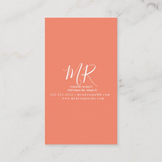 Smoothie Milk Shake Fruit Pop Ananas Visitenkarte (Rückseite)