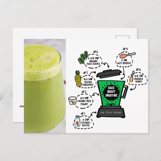 Smoothie-Rezept Postkarte (Vorne/Hinten)