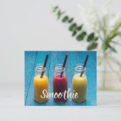 Smoothie Saft trinken Mango Orange Kiwi Geschenk Feiertagspostkarte (Stehend Vorderseite)