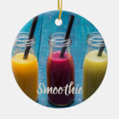 Smoothie Saft trinken Mango Orange Kiwi Geschenk Keramik Ornament (Vorne)