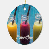 Smoothie Saft trinken Mango Orange Kiwi Geschenk Keramik Ornament (Links)