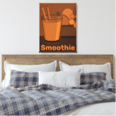 Smoothie Tumbler Black & Orange Canvas Print Leinwanddruck (Insitu (Schlafzimmer))
