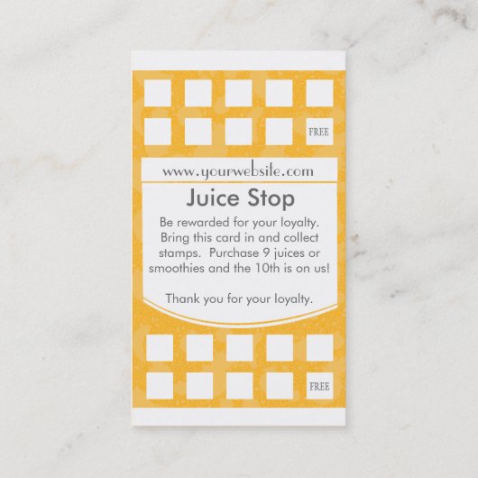 Smoothie-u. Treuekarte (Rückseite)