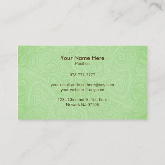 Smoothies-Visitenkarten Visitenkarte (Rückseite)