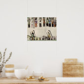 "Smoothing the Place Dance" (Tinte auf Papier) Poster (Küche)