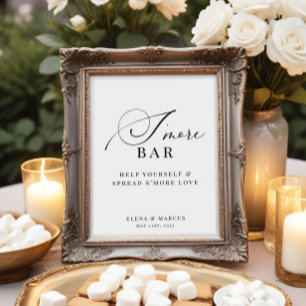 S'more-Bar Hochzeit Elegant Modern Poster