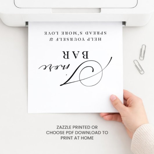 S'more Bar Wedding Elegant Moderne Poster