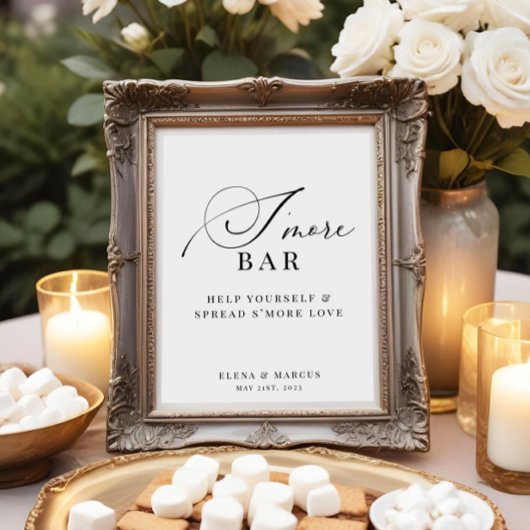 S'more Bar Wedding Elegant Moderne Poster