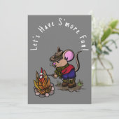 S'more Birthday Fun Mouse Einladung (Stehend Vorderseite)