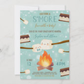 S'more Blue Boy Bonfire Babydusche Einladung (Vorderseite)