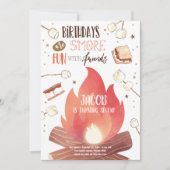 S'more Bonfire Smore Spaß Freunde Camping Geburtst Einladung (Vorderseite)