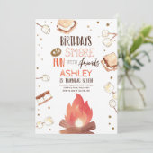 S'more Bonfire Smore Spaß Freunde Camping Geburtst Einladung (Stehend Vorderseite)