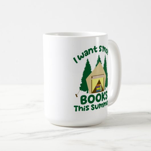 Smore Books Summer Funny Reading Slogan Kaffeetasse (VorderseiteRechts)