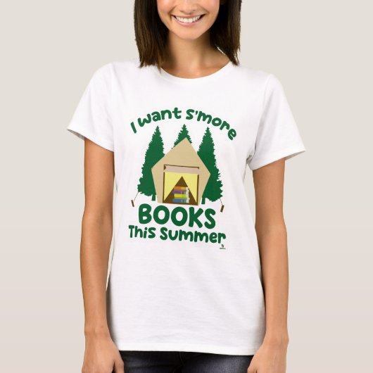 Smore Books Summer Funny Reading Slogan T-Shirt (Vorderseite)