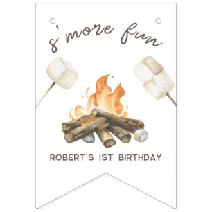 S'more Campfire 1. Geburtstag Party Wimpelkette