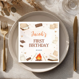 S'more Campfire Birthday Party Napkins Serviette