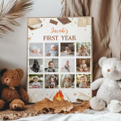 S'more Campfire Erstes Jahr Foto Meilenstein Poste Poster