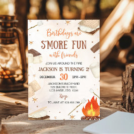 S'more Campfire Mehr Spaß Freunde Camping Geburtst Einladung