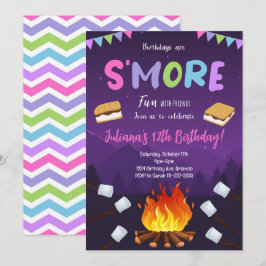 S'more Campfire's mehr Spaß Freunde zum Geburtstag Einladung