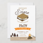S'more Camping Spaß mit Freunden Geburtstag Einladung (Vorderseite)