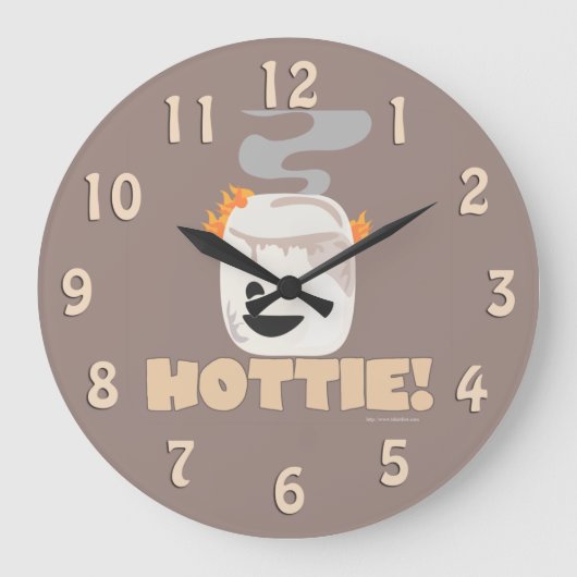 Smore Eibisch, der Hottie brennt Große Wanduhr (Vorderseite)