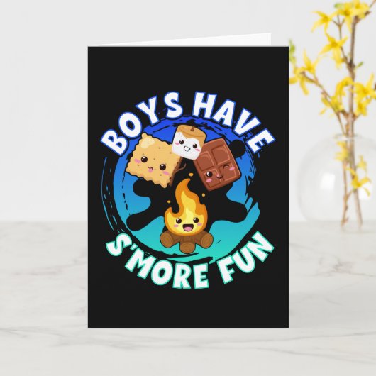 Smore Fun Boys Kinder Camping Campfire Karte (Gelbe Blume)