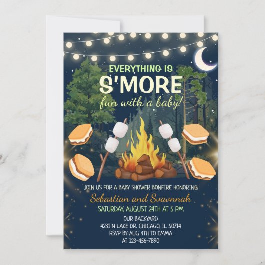 S'more Fun Campfire Smores Baby Shower Einladung (Vorderseite)