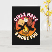 Smore Fun Girls Kinder Camping Campfire Karte (Gelbe Blume)