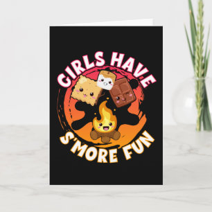 Smore Fun Girls Kinder Camping Campfire Karte