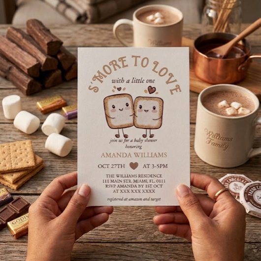 S'more Fun Kawaii Campfire Babydusche Einladung