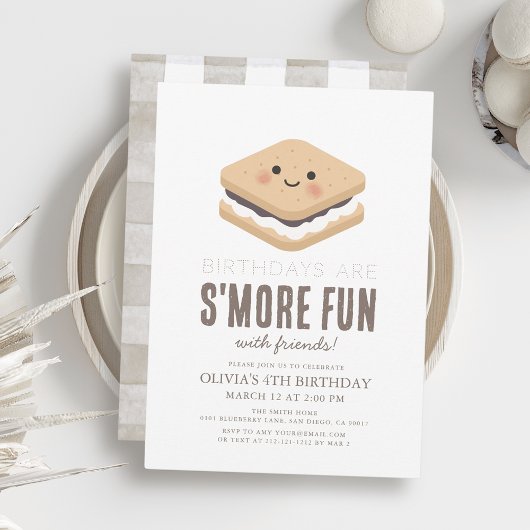 S'more Fun Kawaii Kindergeburtstag Einladung