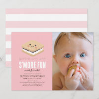 S'more Fun Kawaii Pink Girl 1. Geburtstag Foto