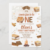 S'more Fun To Be One S'mores Campfire Birthday Einladung (Vorne/Hinten)