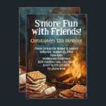 Smore Fun with Friends Camping Birthday Party Einladung<br><div class="desc">Viel Spaß mit Freunden! Feiern Sie Ihren Geburtstag oder besondere Anlass mit diesem lustigen Campfeuer Camping Feuerlöschlampe themed Custom Einladung. Schönes,  generatives ai Kunstwerk mit einer rauschenden Lagerfeuergrube und einem Stapel köstlicher Gooey-Schokolade,  Marshmallows und Graham Goodness. Passen Sie es mit Ihren Veranstaltungsdetails an.</div>