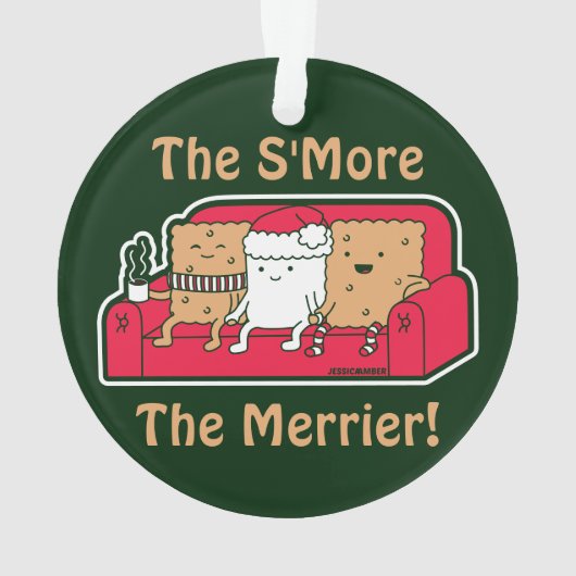 S'more Funny Cartoon Weihnachten Ornament (Rückseite)