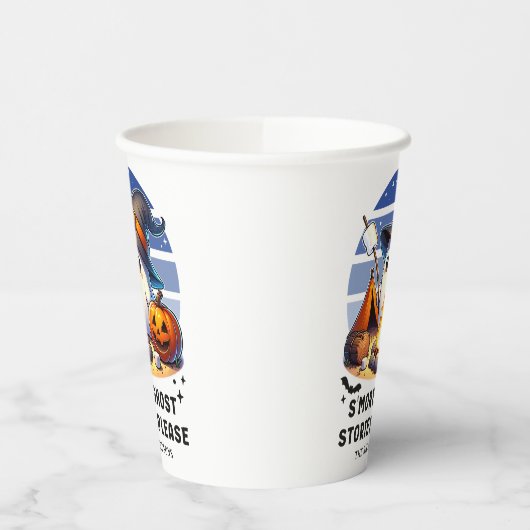 Smore Ghost Stories Bitte lustiges Camping Hallowe Pappbecher (Links)