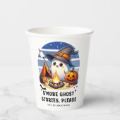 Smore Ghost Stories Bitte lustiges Camping Hallowe Pappbecher (Vorderseite)