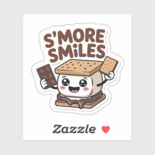 S'more lächelt Niedliche Kawaii Campfire Leckerei Aufkleber