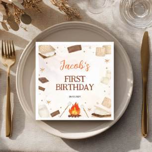 S'more-Lagerfeuer-Geburtstagsservietten Serviette