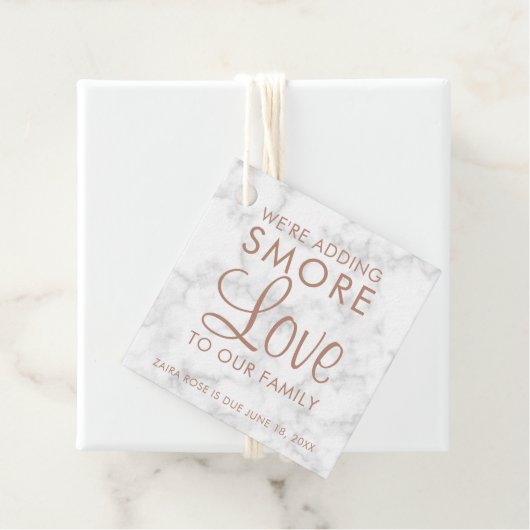 Smore Liebe Marble Rose Gold Girl Baby Dusche Geschenkanhänger (Beispiel)