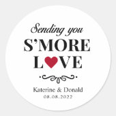 S'more Liebe Wedding Classic Round Aufkleber (Vorderseite)