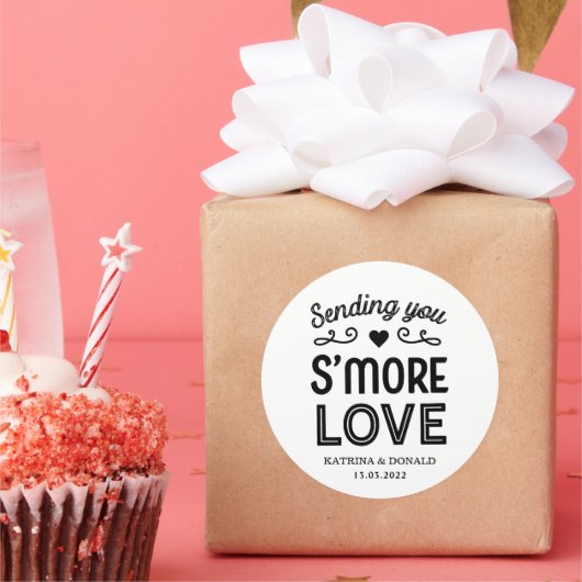 S'more Liebe Wedding Runder Aufkleber (Party)