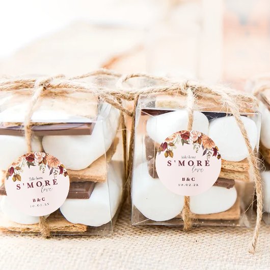 S'more love Fall Wedding Favor Runder Aufkleber