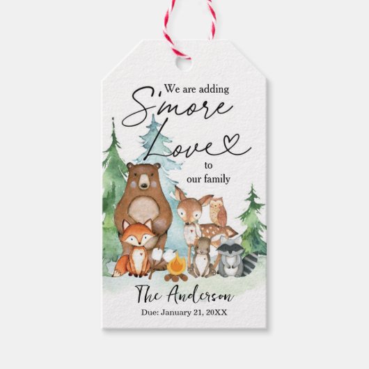 S'more Love Waldthema Geschenkanhänger (Vorderseite)