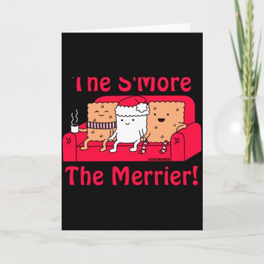 Smore Merrier Cute Kids Cartoon Christmas Karte (Vorderseite)