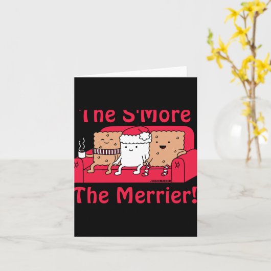 Smore Merrier Cute Kids Cartoon Christmas T Shirt Karte (Gelbe Blume)