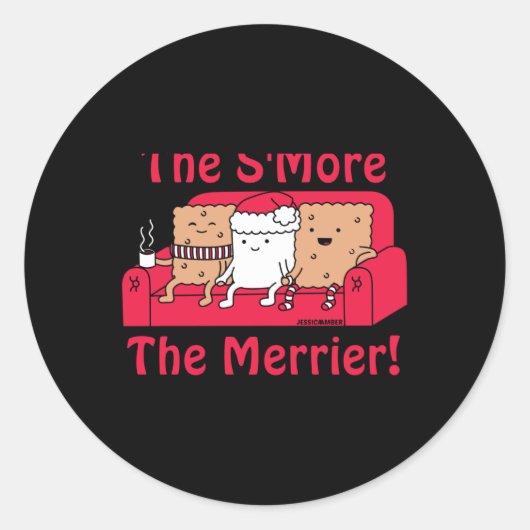 Smore Merrier Cute Kids Cartoon Christmas T Shirt Runder Aufkleber (Vorderseite)